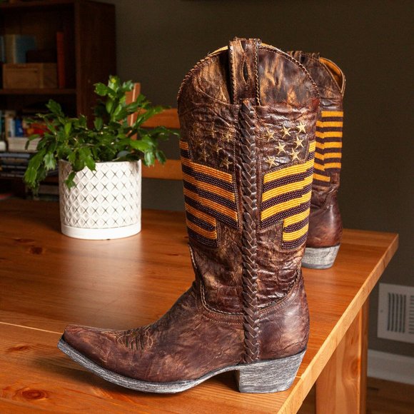 Old Gringo Eleanor Brass American Flag Cowboy Boots - Womens 5.5 B - Picture 5 of 9